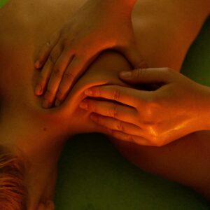 Calming massage therapy session focusing on wellness and relaxation.